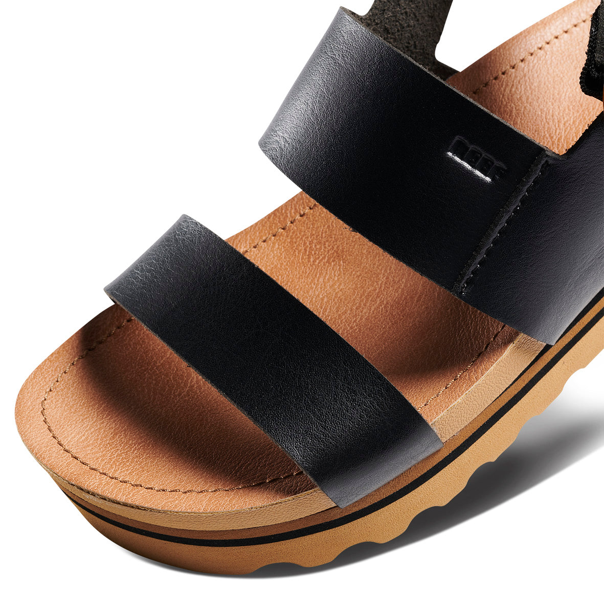 Womens Vista Hi Buckle - Black/Tan | WOMENS SLIDES | REEF