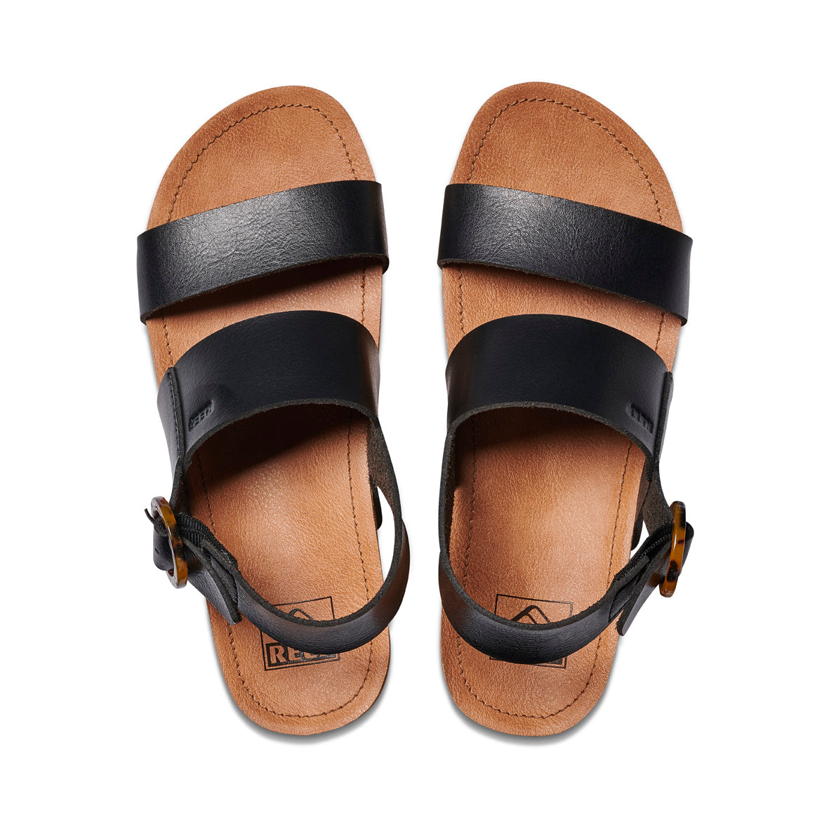 Womens Vista Hi Buckle - Black/Tan | WOMENS SLIDES | REEF