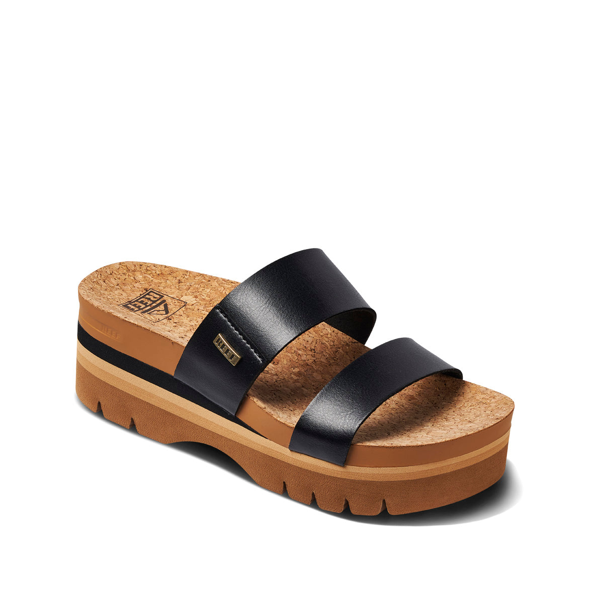 Womens Cushion Vista Higher - Black | WOMENS SLIDES | REEF