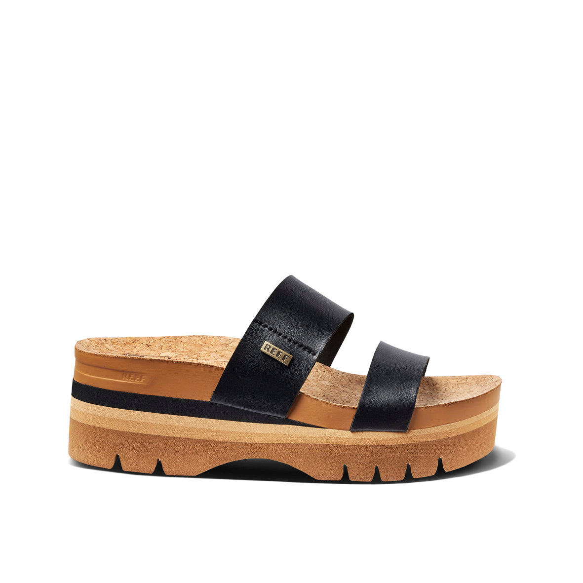 Womens Cushion Vista Higher - Black | WOMENS SLIDES | REEF