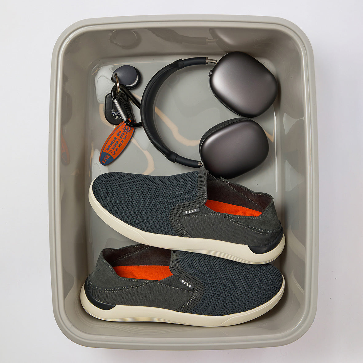 Mens Swellsole Neptune Slip-On - Black / White | SHOES | REEF