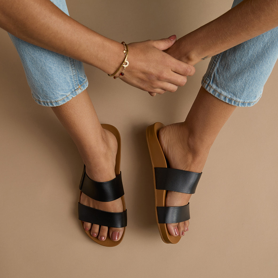 Womens Cushion Vista-Black/Natural | WOMENS SLIDES | REEF