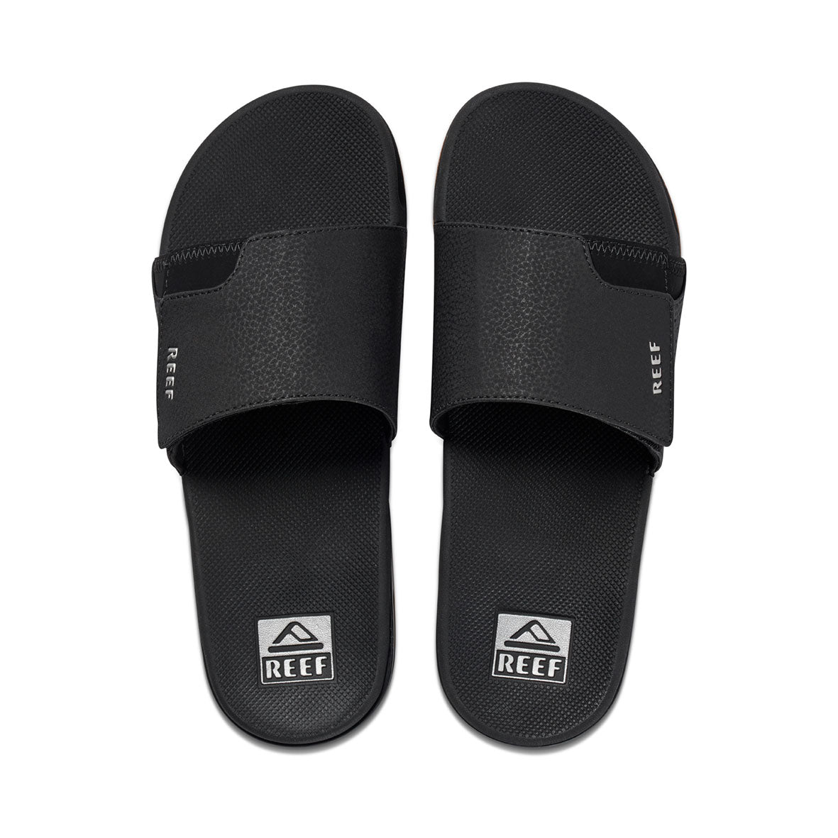 Mens Fanning Slide-Black/Silver | MENS SLIDES | REEF