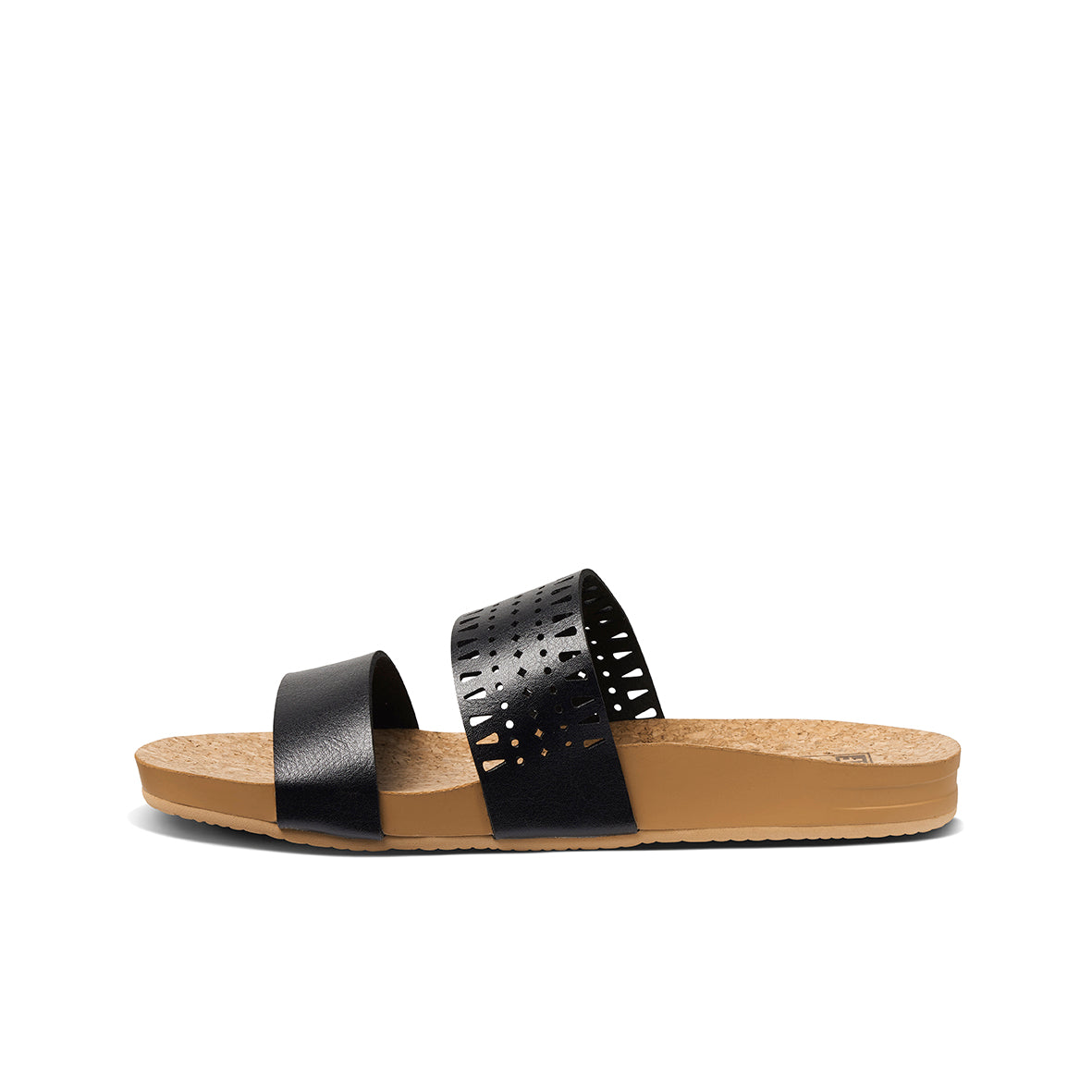Womens Cushion Vista Perforated-Black/Tan | WOMENS SLIDES | REEF