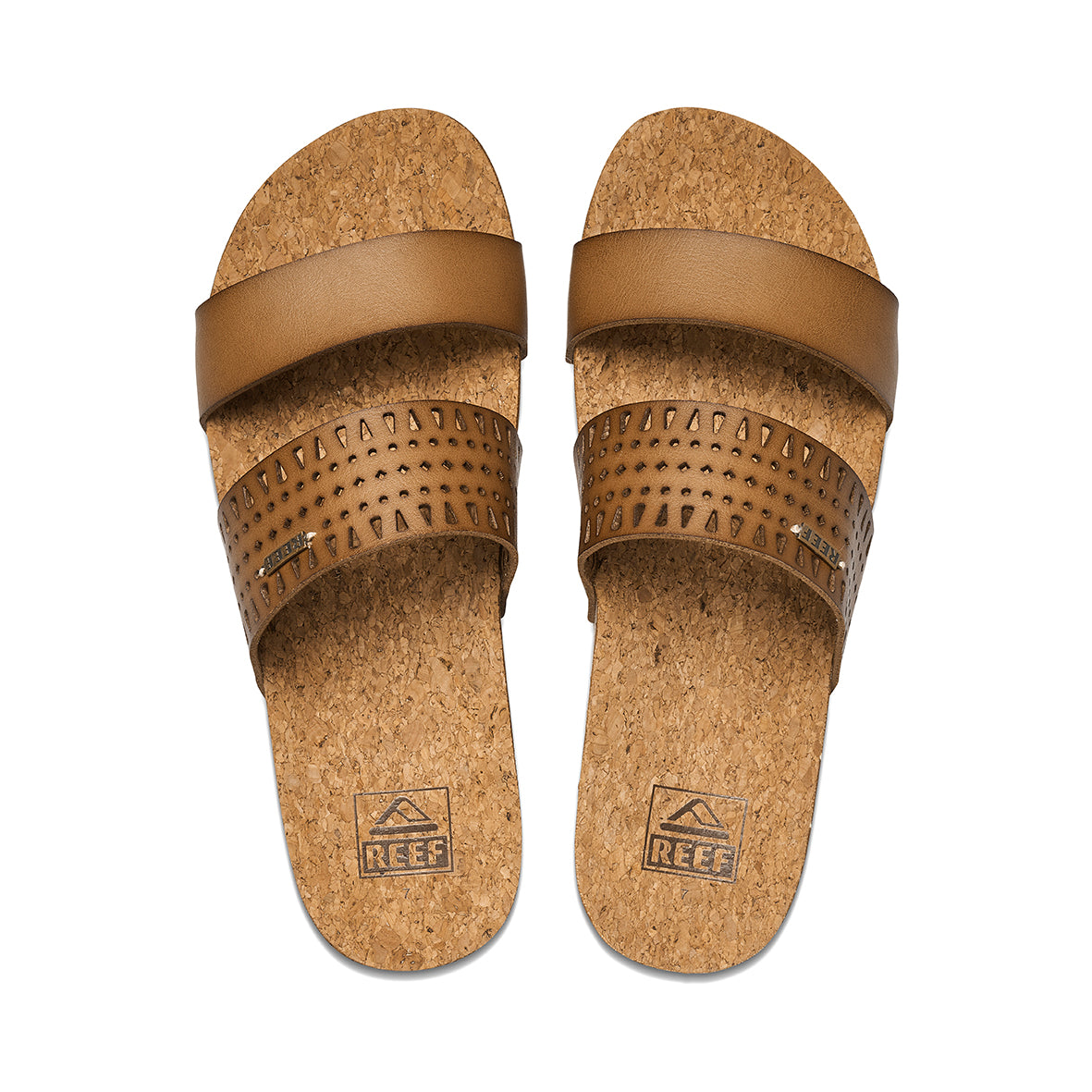 Womens Cushion Vista Perforated-Coffee | WOMENS SLIDES | REEF